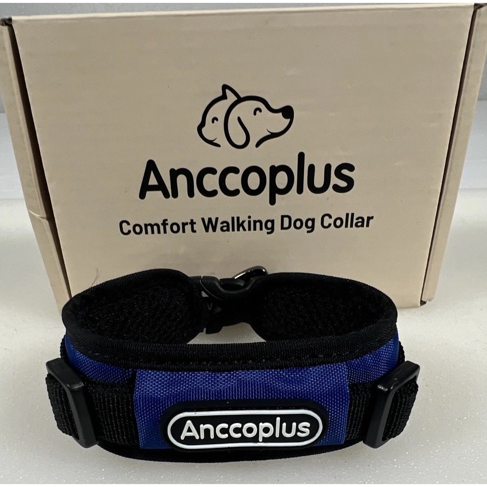 Anccoplus Comfort Walking Dog Collar Small Blue NEW Padded Mesh Heavy Duty - Picture 4 of 7
